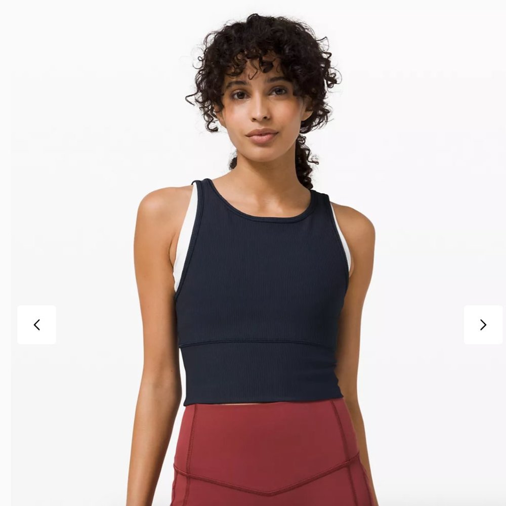 NWOT Lululemon Power Pivot Ribbed Tank Top - Black